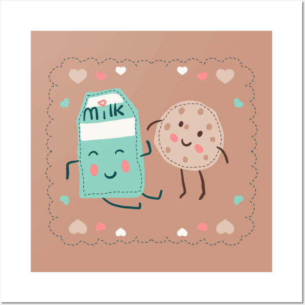 Cute milk box and cookie Wall Art by Mimie20